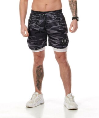 Performance 2-in-1 shorts Dark Grey Camouflage