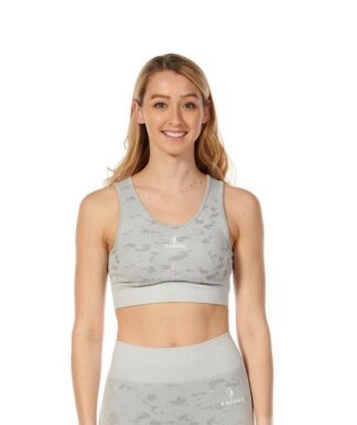 Camouflage seamless Ribbed Series sports bra Light Grey